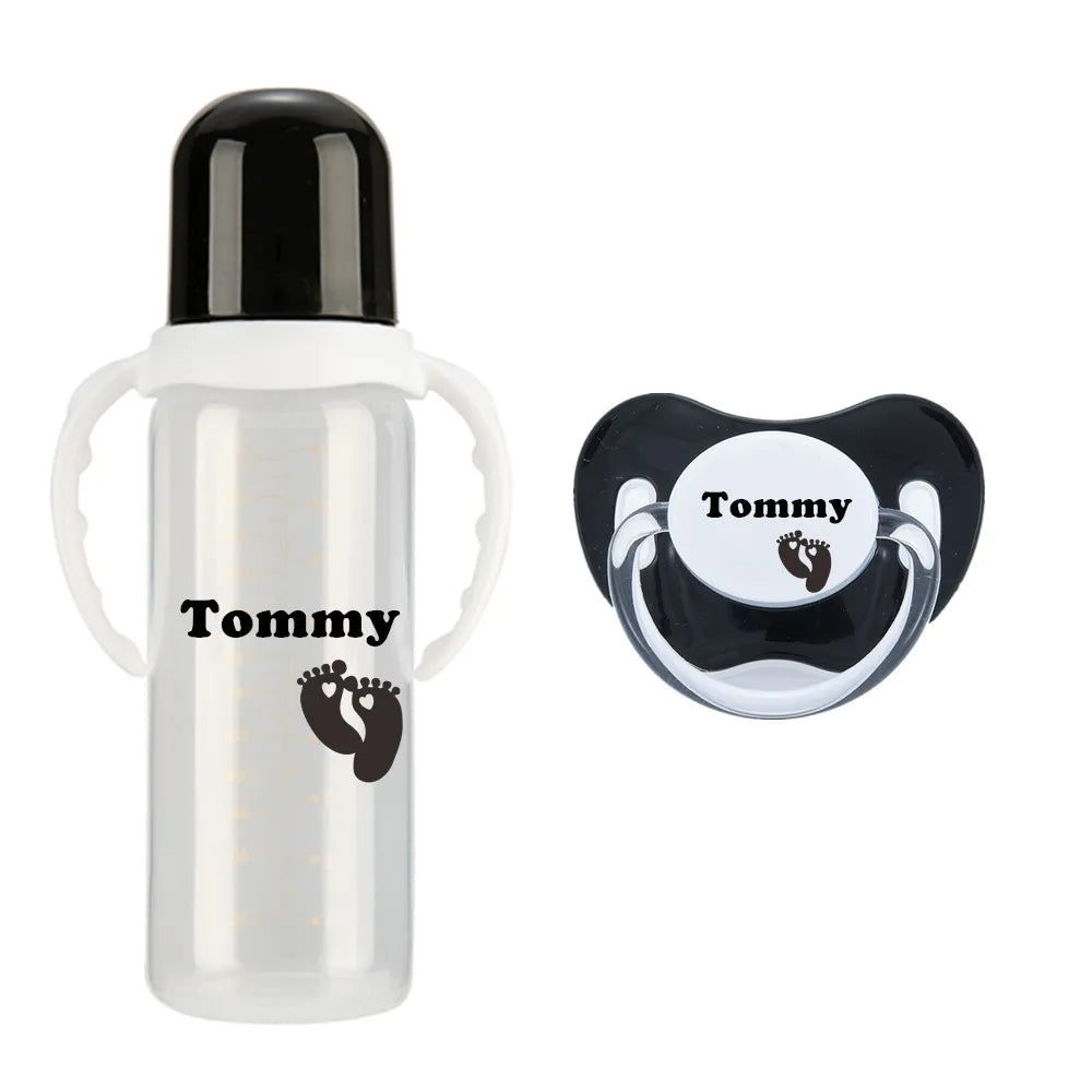 Personalized Baby Bottle & Pacifier Set – BPA-Free | 260ml Standard Neck | Custom Name Gift | CHRISTIANARTBAG