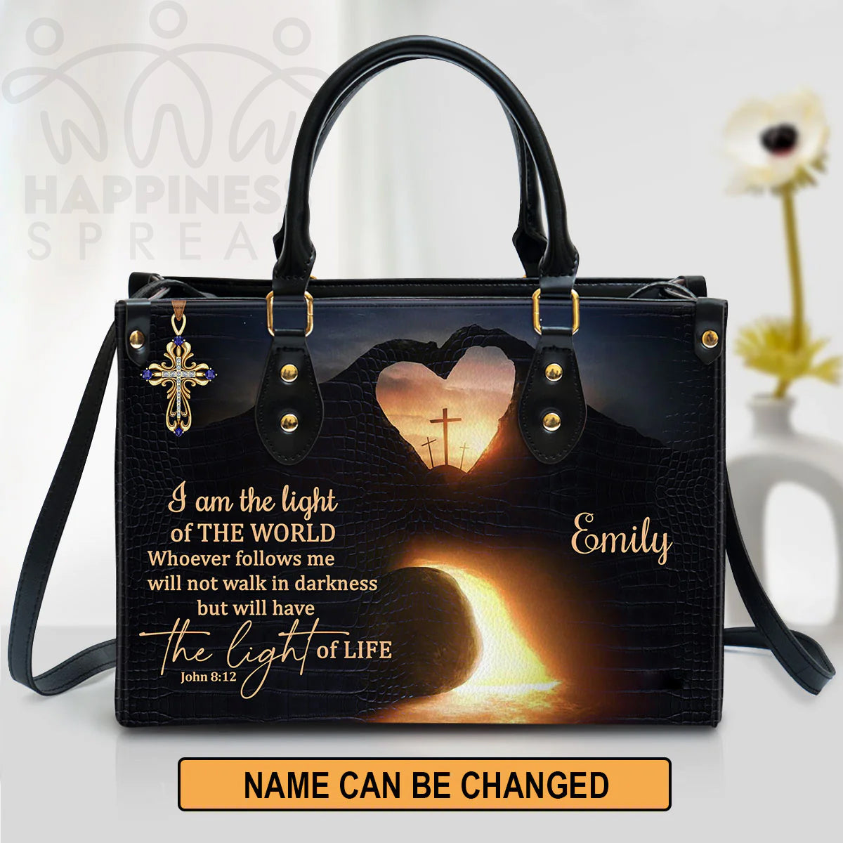 Christianart Handbag, Personalized Hand Bag, I Am The Light Of The World, Personalized Gifts, Gifts for Women. - Christian Art Bag