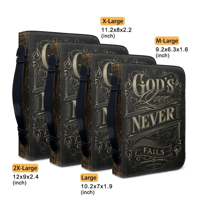 CHRISTIANARTBAG Bible Covers - God's Love Never Fails Bible-Cover - CABBBCV03080524.