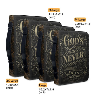 CHRISTIANARTBAG Bible Covers - God's Love Never Fails Bible-Cover - CABBBCV03080524.