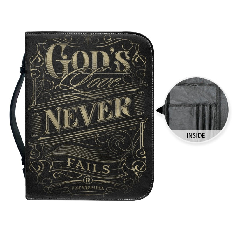 CHRISTIANARTBAG Bible Covers - God's Love Never Fails Bible-Cover - CABBBCV03080524.