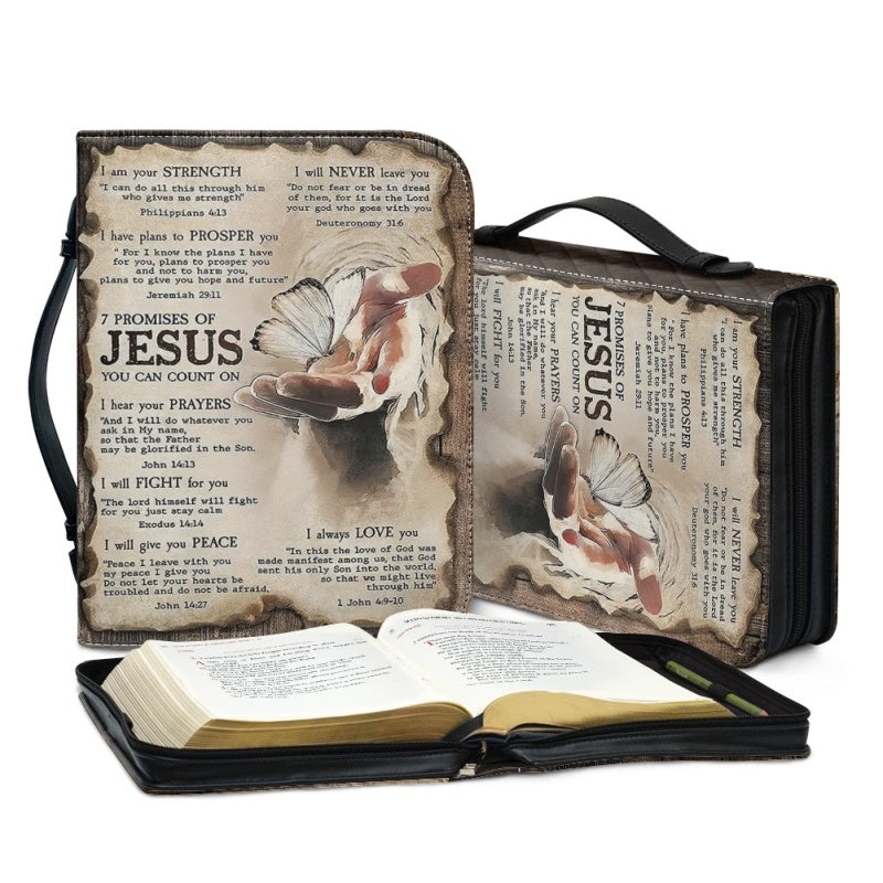 Christianartbag Bible Cover, 7 Promises Of Jesus Bible Cover, Personalized Bible Cover, Warrior Bible Cover, Christian Gifts, CAB01200124. - Christian Art Bag