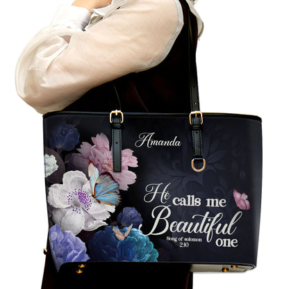 Christianart Handbag, Personalized Hand Bag, Solomon 2:10, He Calls Me Beautiful One, Personalized Gifts, Gifts for Women. - Christian Art Bag