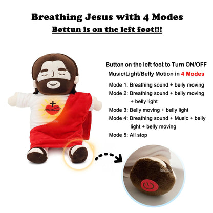 CHRISTIANARTBAG GIFTS - 40CM Breathing Jesus Soothe Plush Toy – Comforting & Calming for Kids | Easter & Christmas Gift