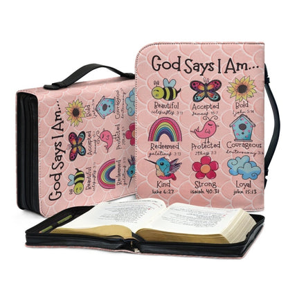 Christianartbag Bible Cover, God Says You Are Bible Cover, Personalized Bible Cover, Cute Pink Bible Cover, Bible Cover For Kids, Christian Gifts, CAB02271123. - Christian Art Bag