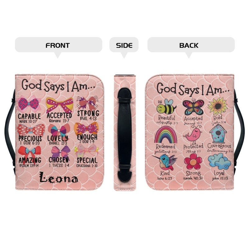 Christianartbag Bible Cover, God Says You Are Bible Cover, Personalized Bible Cover, Cute Pink Bible Cover, Bible Cover For Kids, Christian Gifts, CAB02271123. - Christian Art Bag