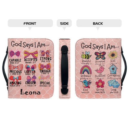 Christianartbag Bible Cover, God Says You Are Bible Cover, Personalized Bible Cover, Cute Pink Bible Cover, Bible Cover For Kids, Christian Gifts, CAB02271123. - Christian Art Bag