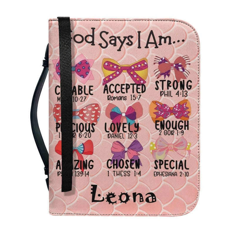 Christianartbag Bible Cover, God Says You Are Bible Cover, Personalized Bible Cover, Cute Pink Bible Cover, Bible Cover For Kids, Christian Gifts, CAB02271123. - Christian Art Bag