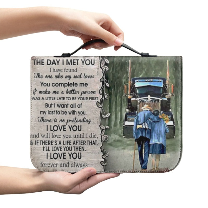 Christianartbag Bible Cover, The Day I Met You Bible Cover, Personalized Bible Cover, Wife Bible Cover, Husband Bible Cover, Christian Gifts, CAB01250124.