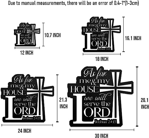 Christianartbag Metal Signs, As For Me & My House Joshua 24:15, Christian Wall Art With Religious Scripture, Appreciation Gifts For Family - Christian Art Bag