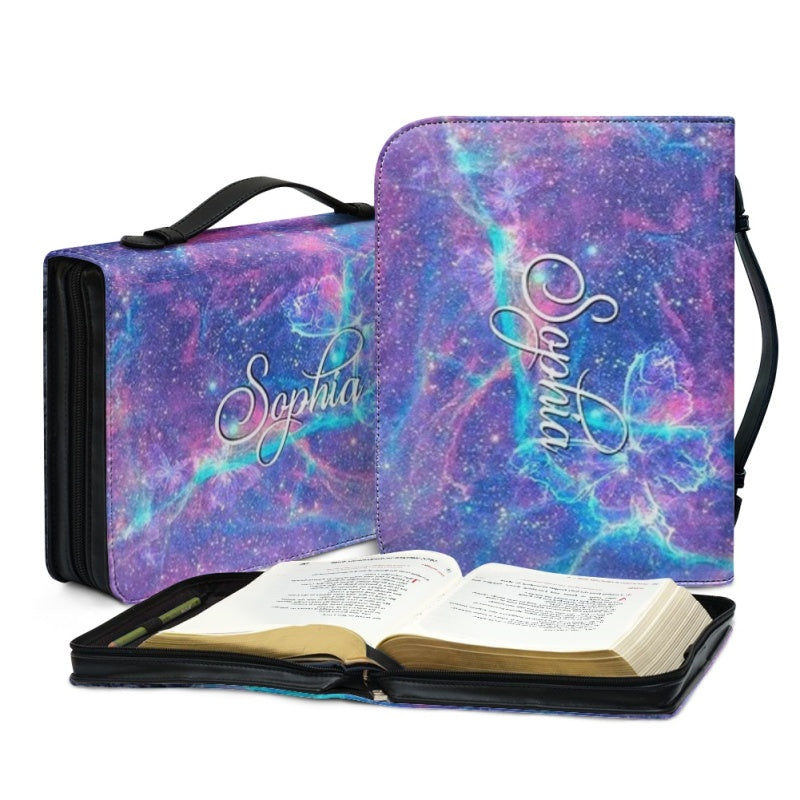 Christianartbag Bible Cover, God Reclines Amidst The Galaxies Bible Cover, Personalized Bible Cover, Galaxies Bible Cover, Christian Gifts, CAB01120124. - Christian Art Bag