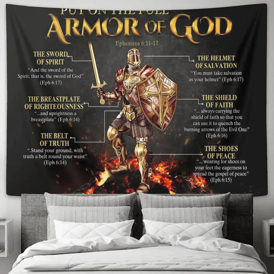 Christianartbag Tapestry, Put On The Full Armor Of God, Tapestry Wall Hanging, Christian Wall Art, Tapestries - Christian Art Bag