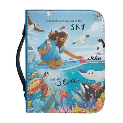 CHRISTIANARTBAG Bible Cover - GOD Made each Creature In The SKY and Sea - Personalized Bible Cover, CABBBCV0214824.