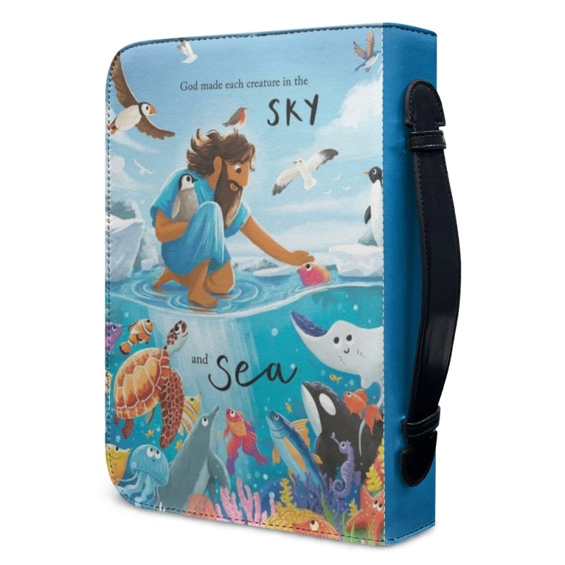 CHRISTIANARTBAG Bible Cover - GOD Made each Creature In The SKY and Sea - Personalized Bible Cover, CABBBCV0214824.