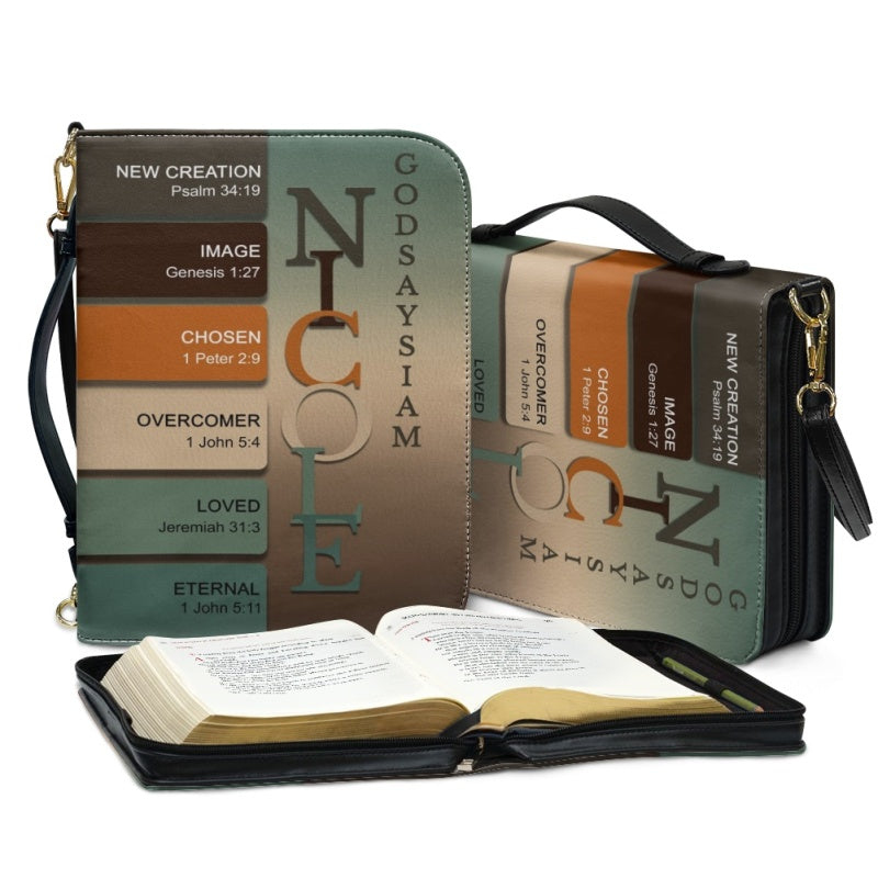 CHRISTIANARTBAG Bible Cover Earth Tone - Uncover the sacred meaning of your name - Personalized Bible Cover, CABBBCV06131124.