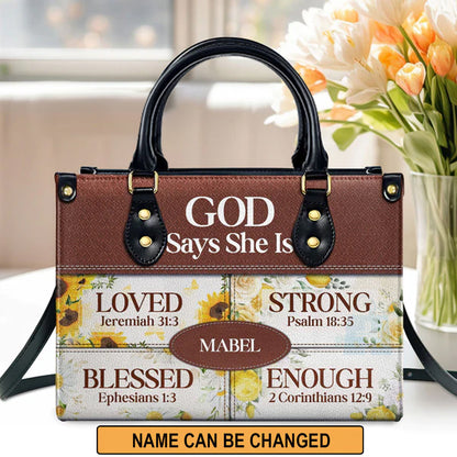 Christianartbag Handbags, God Says She Is Leather Bags, Personalized Bags, Gifts for Women, Christmas Gift, CABLTB01290723. - Christian Art Bag