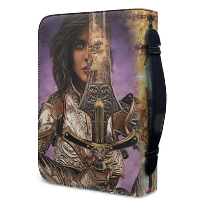 Christianartbag Bible Cover, Female Warrior With Sword With Lion. Bible Cover, Personalized Bible Cover, Gifts For Women, Christmas Gift, CABBBCV02080823. - Christian Art Bag