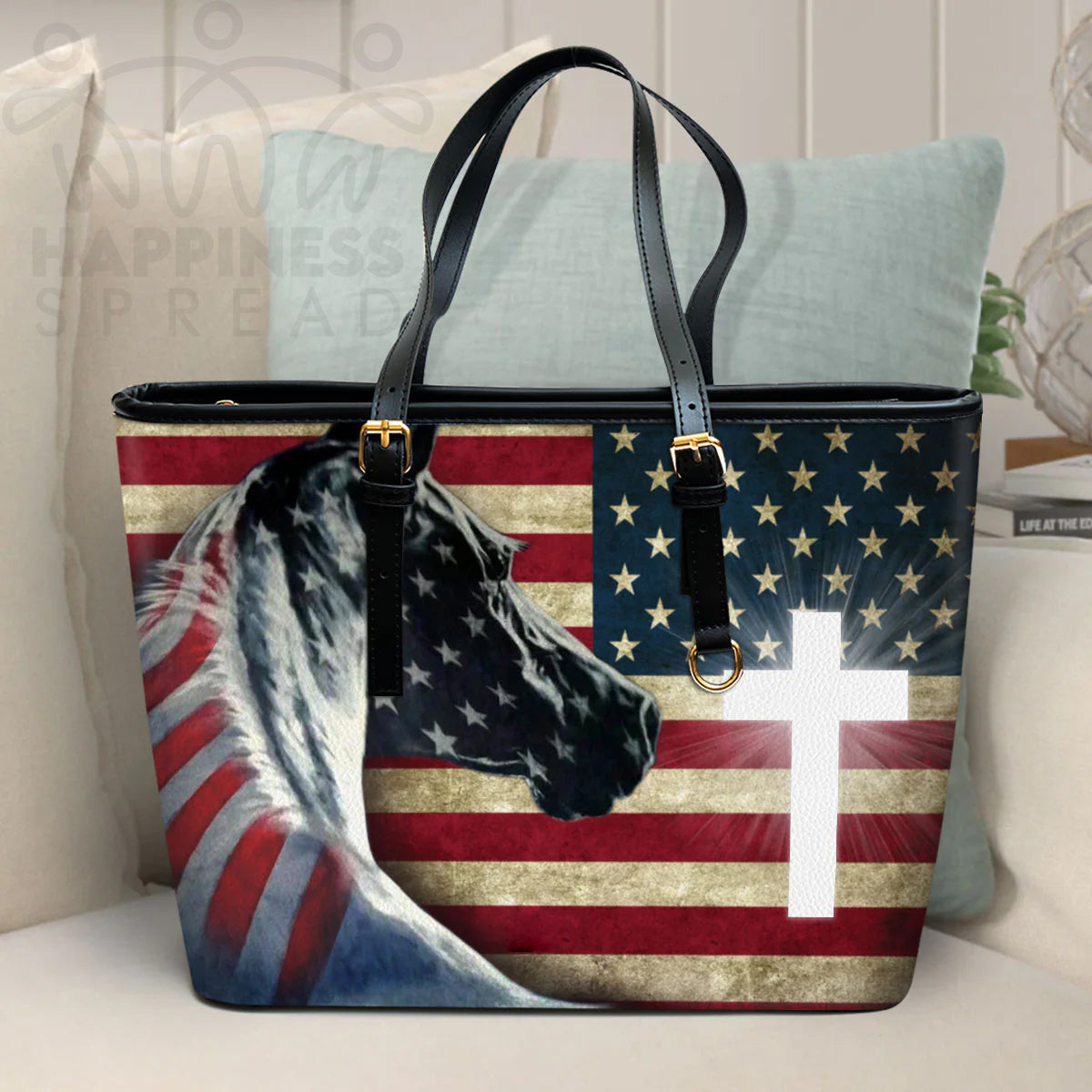 Christianart Handbag, Personalized Hand Bag, American Flag 4th of July, Personalized Gifts, Gifts for Women. - Christian Art Bag