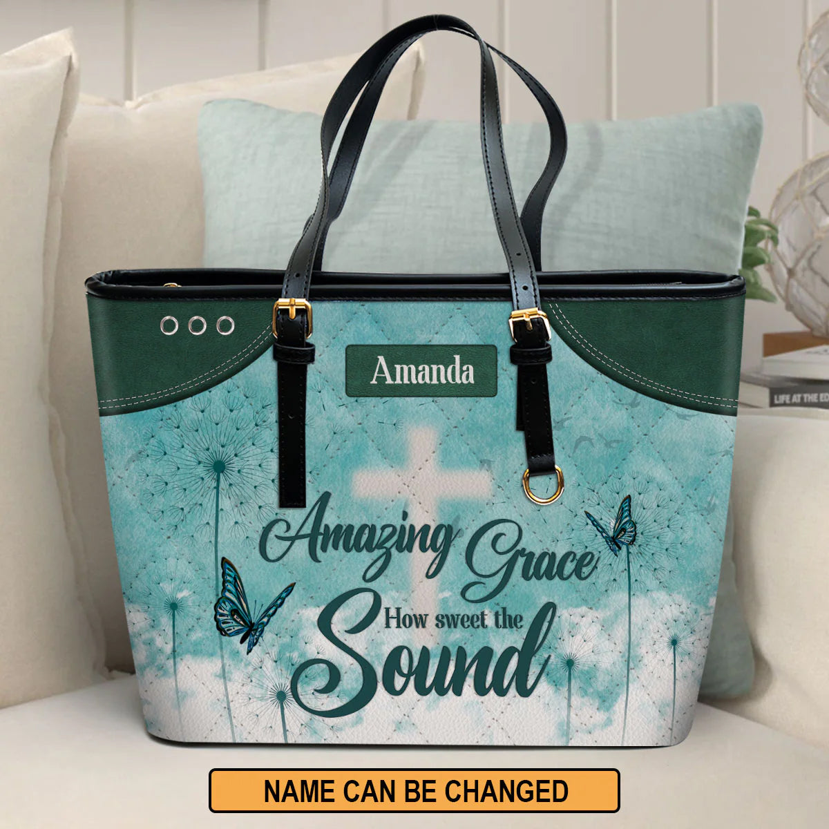 Christianart Handbag, Amazing Grace How Sweet The Sound, Personalized Gifts, Gifts for Women, Christmas Gift. - Christian Art Bag