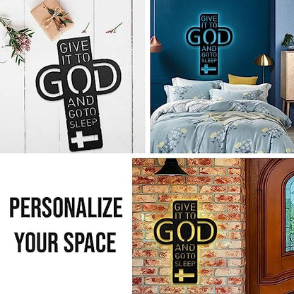 Christianartbag Metal Signs, Give It To God And Go To Sleep, Christian Wall Art With Religious Scripture, Appreciation Gifts For Family - Christian Art Bag