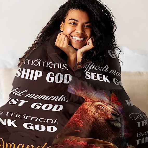 Christianart Blanket, Happy Moments Praise God, Christian Blanket, Bible Verse Blanket, Christmas Gift. - Christian Art Bag