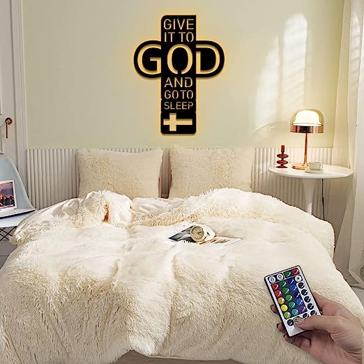 Christianartbag Metal Signs, Give It To God And Go To Sleep, Christian Wall Art With Religious Scripture, Appreciation Gifts For Family - Christian Art Bag