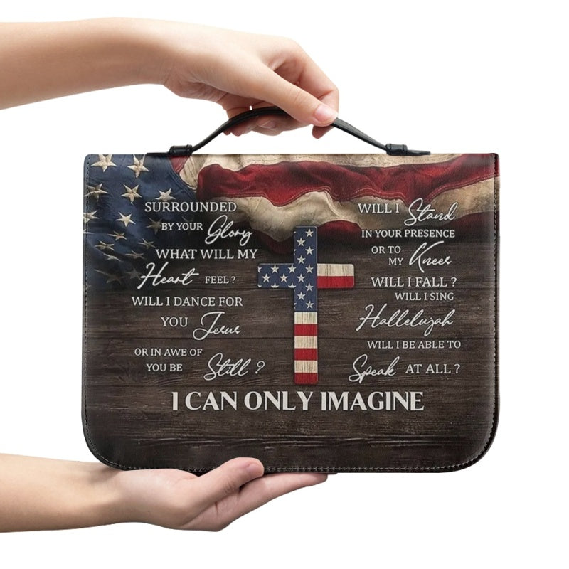 Christianartbag Bible Cover, I Can Only Imagine Bible Cover, Personalized Bible Cover, Flag American Bible Cover, Christian Gifts, CAB08101123. - Christian Art Bag