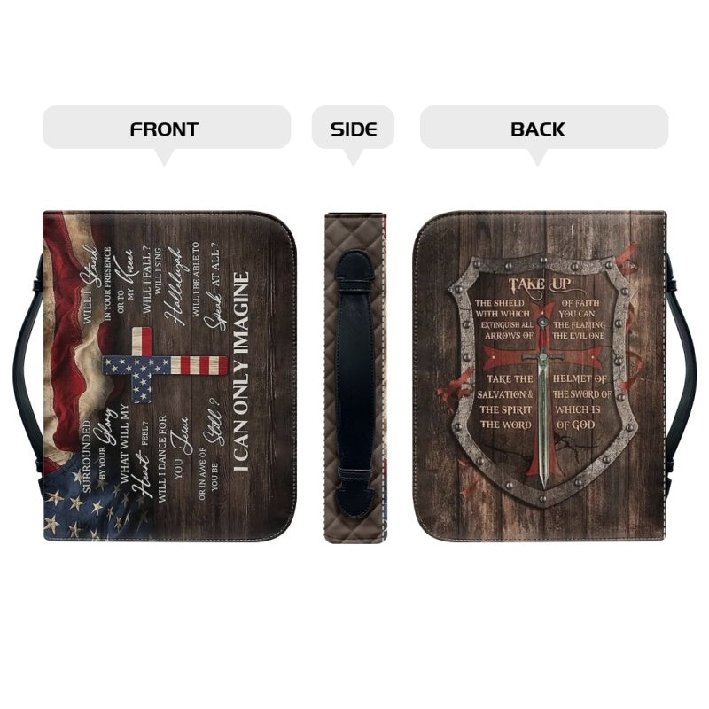 Christianartbag Bible Cover, I Can Only Imagine Bible Cover, Personalized Bible Cover, Flag American Bible Cover, Christian Gifts, CAB08101123. - Christian Art Bag