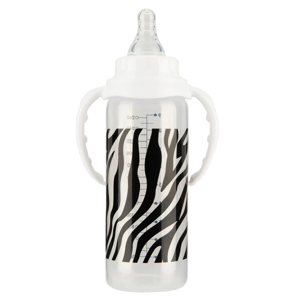 Personalized Baby Bottle – Custom Name Zebra Baby Feeding Bottle & Pacifier Set | BPA-Free | 260ml