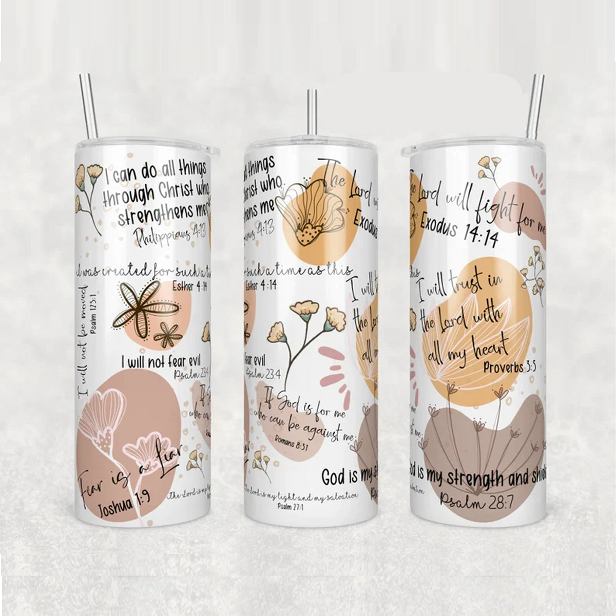 Christianartbag Skinny Tumbler, God is My Strength And Shield, Skinny Tumbler Christian Bible Verse, Drinkware Christian. - Christian Art Bag