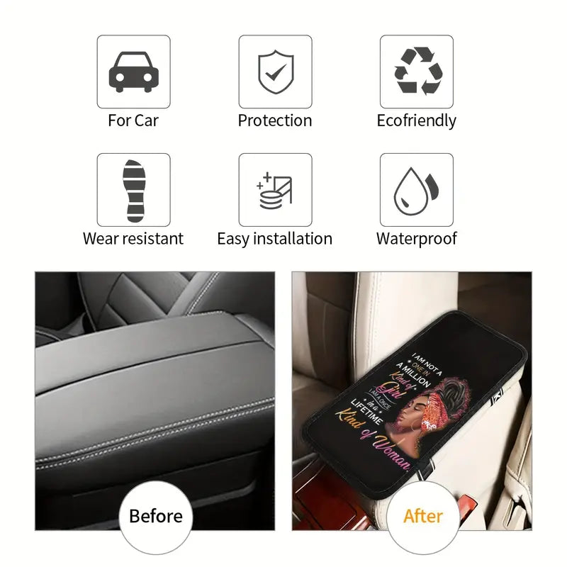 Christianartbag Armrest Accessories Car, African American Girl Car Armrest Cover Auto Center Console Armrest Pad, CAB05260923. - Christian Art Bag