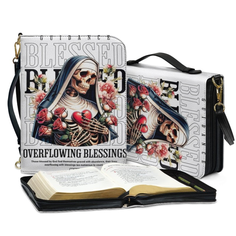 CHRISTIANARTBAG Bible Cover - Guidance Blessed Overflowing Blessings Ephesians - Personalized Bible Cover, CABBBCV04060924.