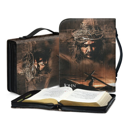 Christianartbag Bible Cover, Redeeming Grace Bible Cover with Crown of Thorns Design - Name Customization Available, CAB01270224.