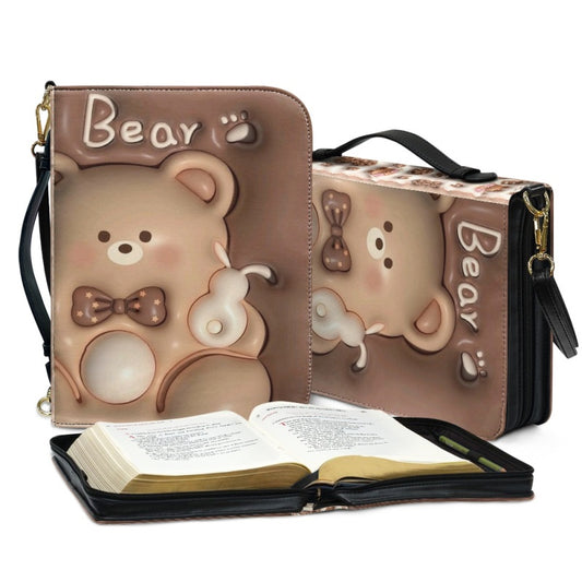 CHRISTIANARTBAG Bible Covers - Cute 3D Bear Bible Cover - CABBBCV01080624