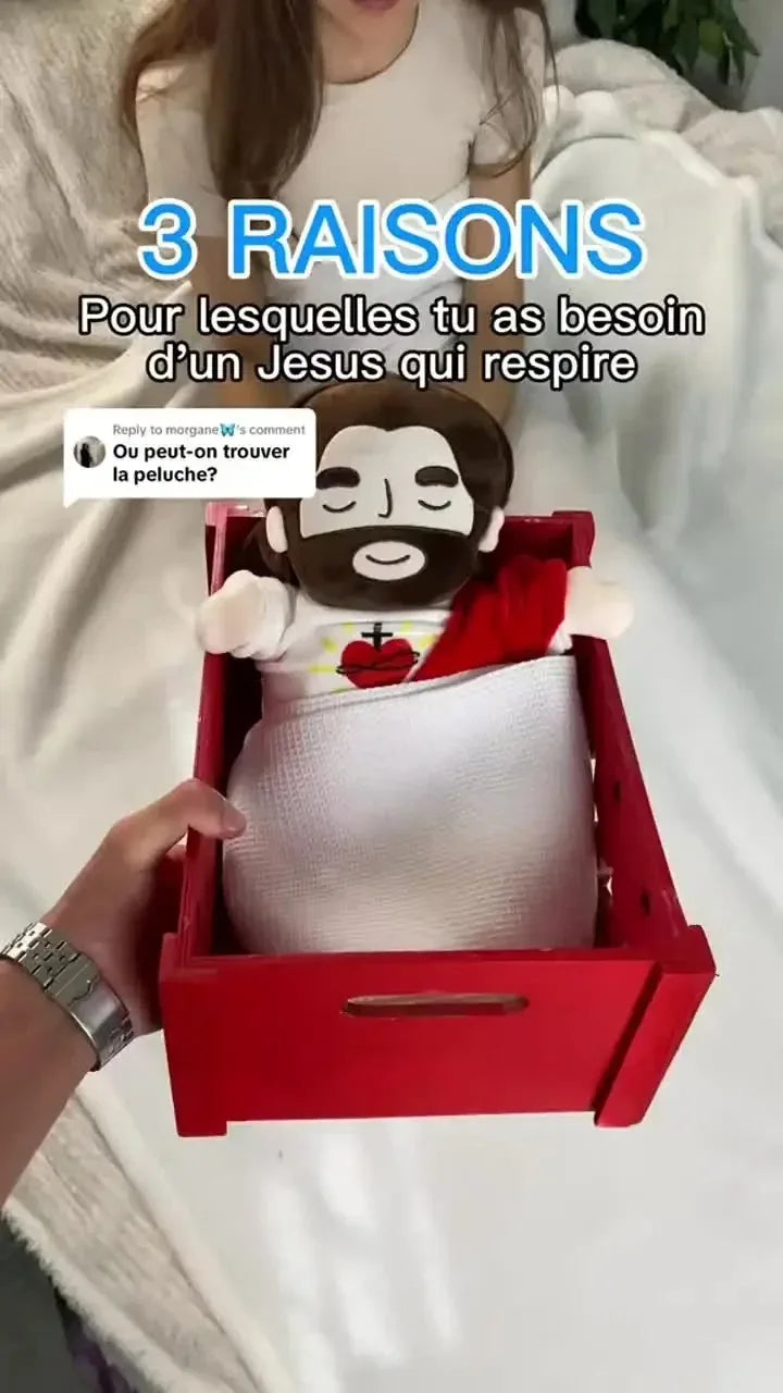 CHRISTIANARTBAG GIFTS - 40CM Breathing Jesus Soothe Plush Toy – Comforting & Calming for Kids | Easter & Christmas Gift