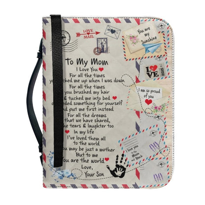 Christianartbag Bible Cover, To My Mom I Love You Bible Cover, Personalized Bible Cover, Mom Bible Cover, Mother Days Gifts, CAB03201223. - Christian Art Bag