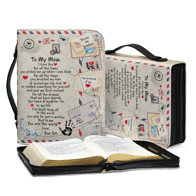 Christianartbag Bible Cover, To My Mom I Love You Bible Cover, Personalized Bible Cover, Mom Bible Cover, Mother Days Gifts, CAB03201223. - Christian Art Bag