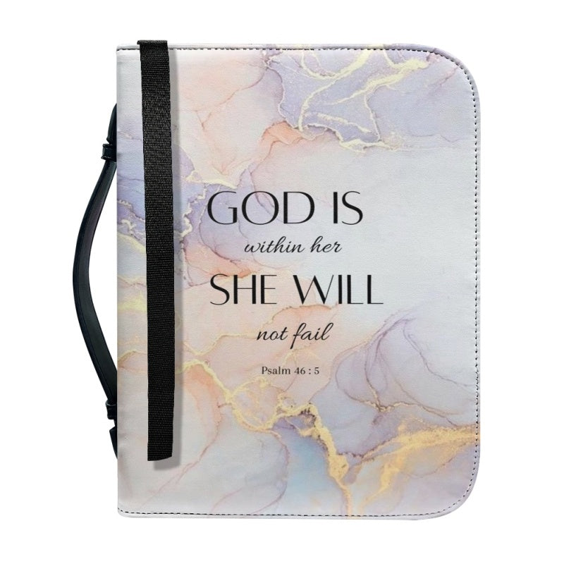 CHRISTIANARTBAG Bible Covers - Marble Bible Cover for Men White and Gold Bible Case for Women Girl with Handle and Zipper Bible Bag Journal Case Christian Gift - CABBBCV06310524