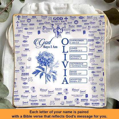 Personalized Jewelry Dish with Bible Verses & Birth Month Flowers – Custom Christian Gift by CHRISTIANARTBAG