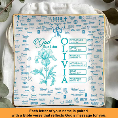 Personalized Jewelry Dish with Bible Verses & Birth Month Flowers – Custom Christian Gift by CHRISTIANARTBAG