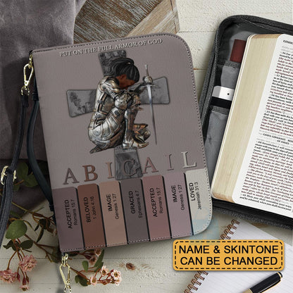 CHRISTIANARTBAG Bible Cover - Uncover the sacred meaning of your name - Custom Name and Skin Tone - Personalized Bible Cover, CABBBCV01200624.