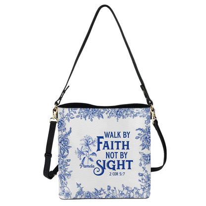 Personalized Christian Bucket Bag – Personalized Bible Verse & Birth Month Flowers – Christian Gift