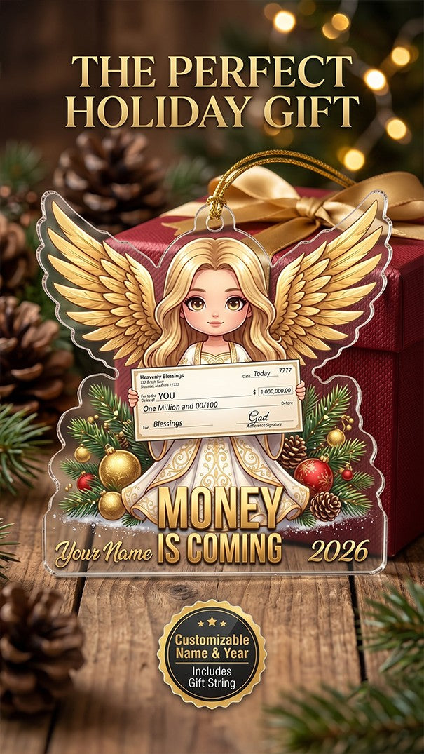 CHRISTIANARTBAG Personalized Angel Acrylic Ornament, Custom Name & Year Faith Christmas Tree Hanging Decor, Religious Holiday Gift CA01100726