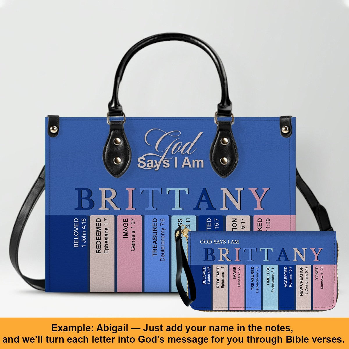 Personalized Leather Handbag – Custom Name Christian Purse by CHRISTIANARTBAG