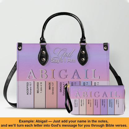 Personalized Leather Handbag – Custom Name Christian Purse by CHRISTIANARTBAG