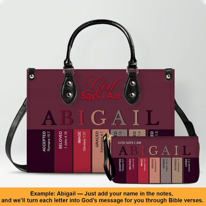 Personalized Leather Handbag – Custom Name Christian Purse by CHRISTIANARTBAG
