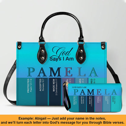Personalized Leather Handbag – Custom Name Christian Purse by CHRISTIANARTBAG