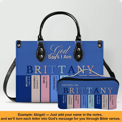 Personalized Leather Handbag – Custom Name Christian Purse by CHRISTIANARTBAG
