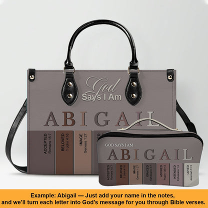 Personalized Leather Handbag – Custom Name Christian Purse by CHRISTIANARTBAG