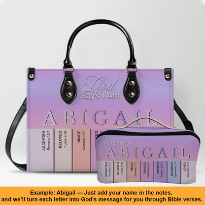 Personalized Leather Handbag – Custom Name Christian Purse by CHRISTIANARTBAG
